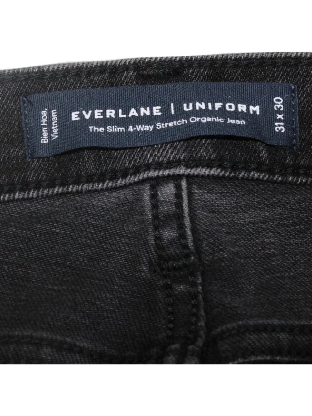 Everlane Men's Uniform The Slim 4 Way Stretch Organic Jean Washed Black 31 X 30